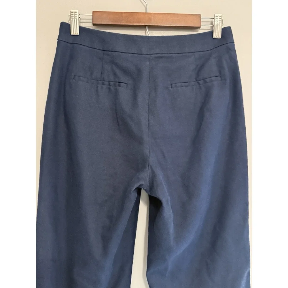 J. Crew Kate Linen Blend‎ Pants Trousers Straight Career Navy Blue Nautical Sz 2 - Picture 6 of 16
